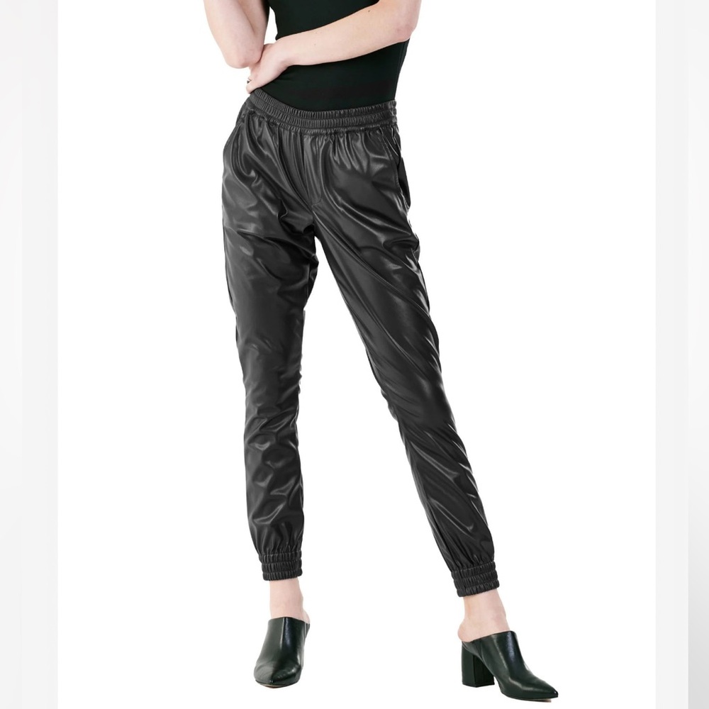Dear John Glossy Black Track Pants